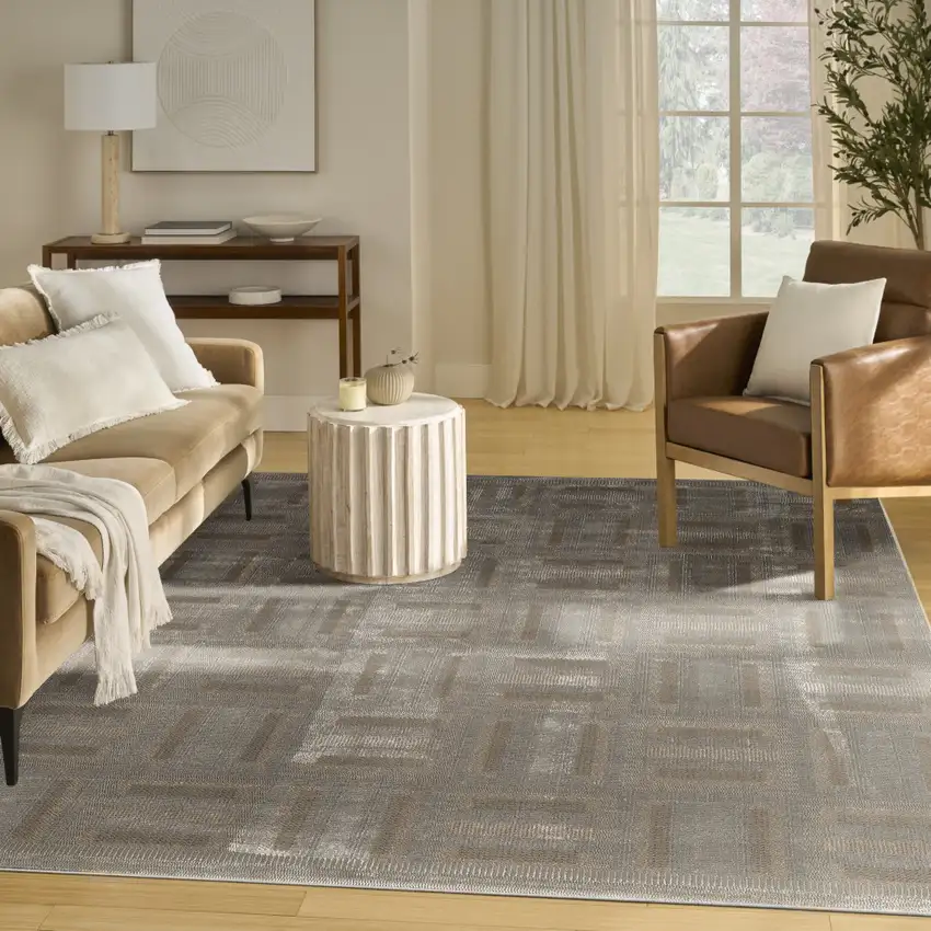 Gray Geometric Area Rug Photo 7