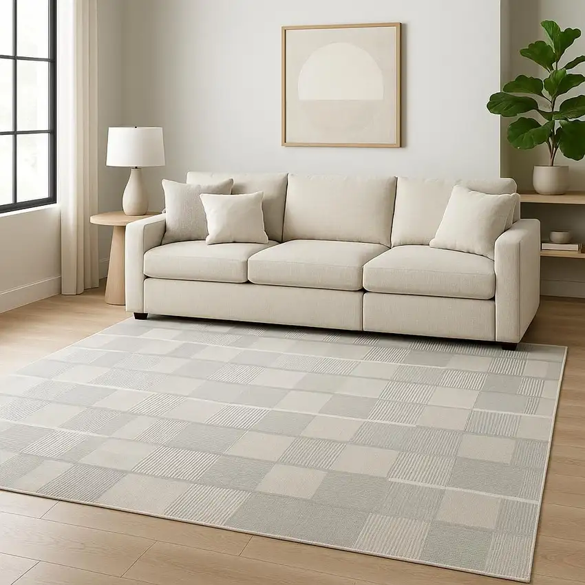 Gray Geometric Area Rug Photo 1