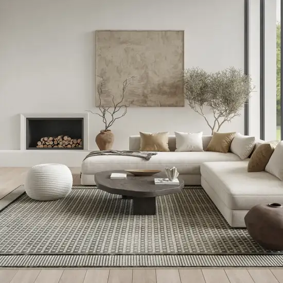 Gray Geometric Area Rug Photo 3