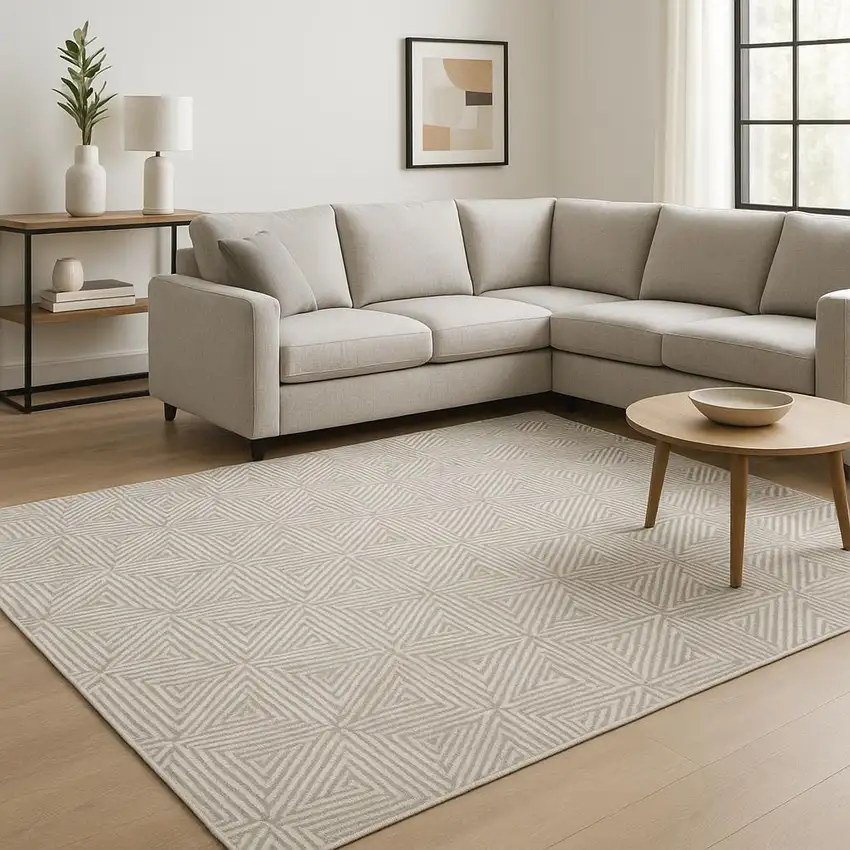 Gray Geometric Area Rug Photo 1
