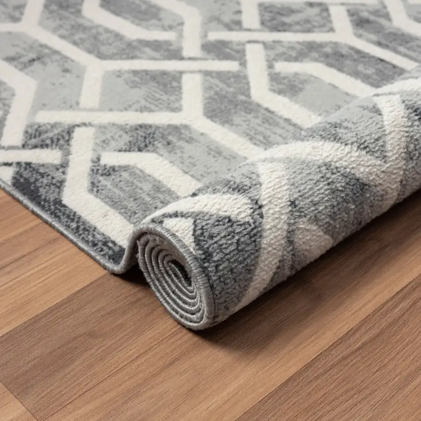 Gray Geometric Area Rug Photo 7