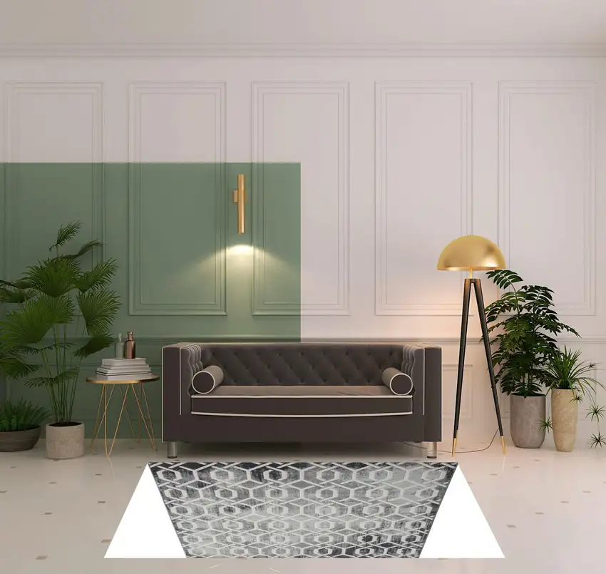 Gray Geometric Area Rug Photo 3