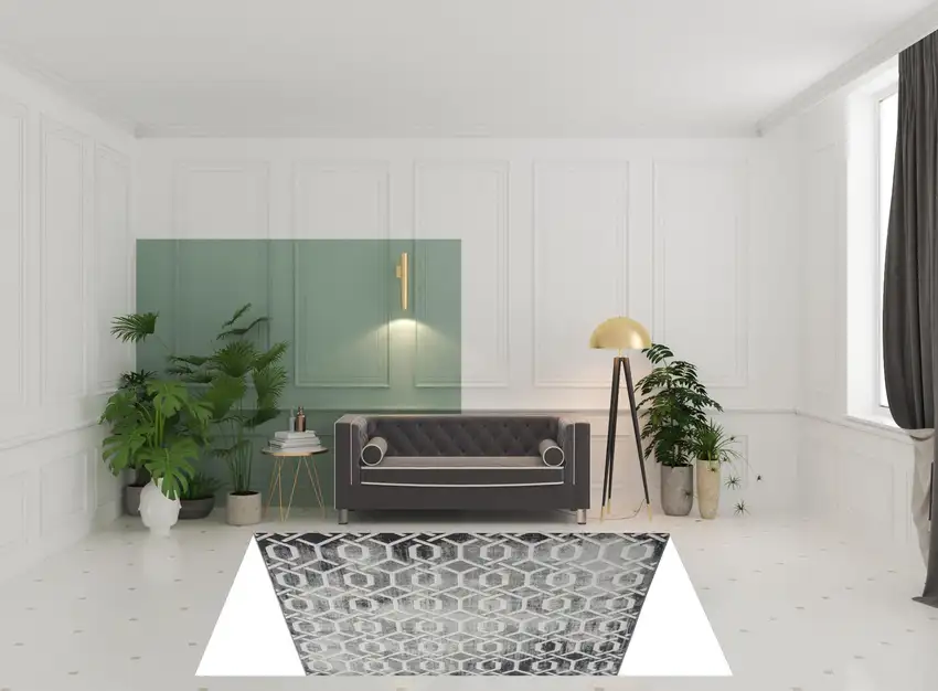 Gray Geometric Area Rug Photo 3