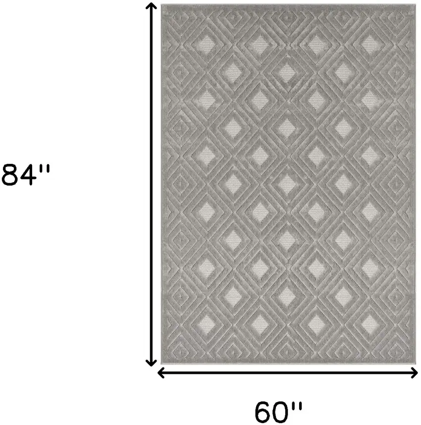 5' X 7' Gray Geometric Area Rug Photo 3