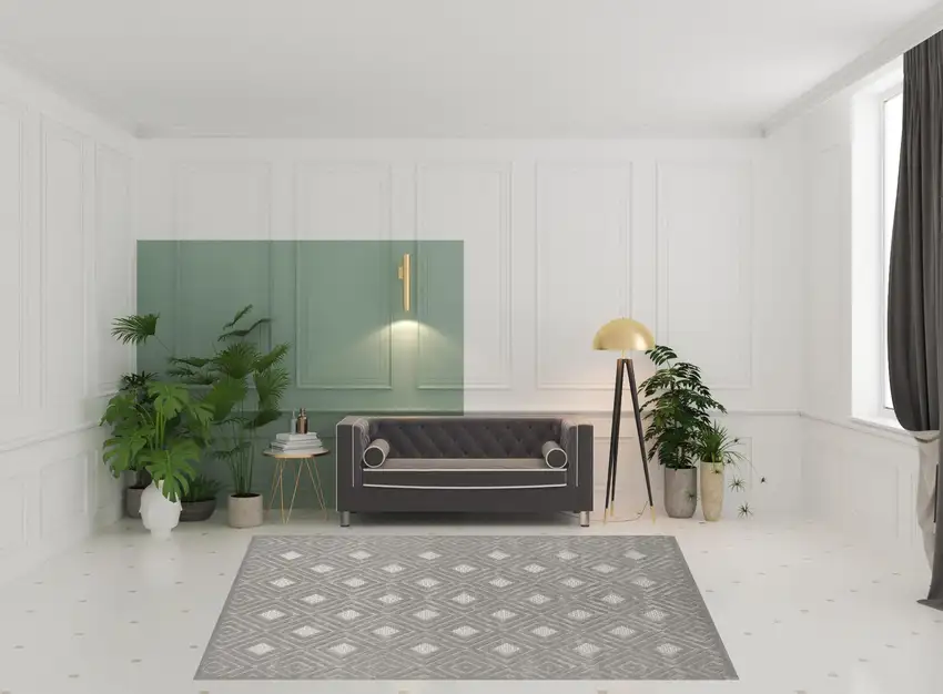 Gray Geometric Area Rug Photo 2