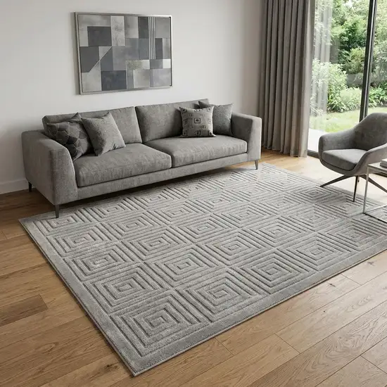 5' X 7' Gray Geometric Area Rug Photo 1
