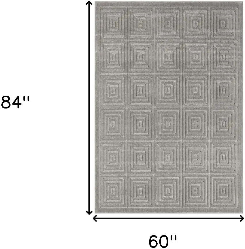 Gray Geometric Area Rug Photo 9