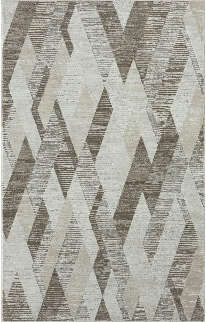 Gray Geometric Area Rug Photo 3