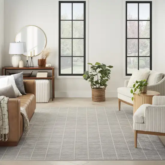 Gray Geometric Area Rug Photo 4