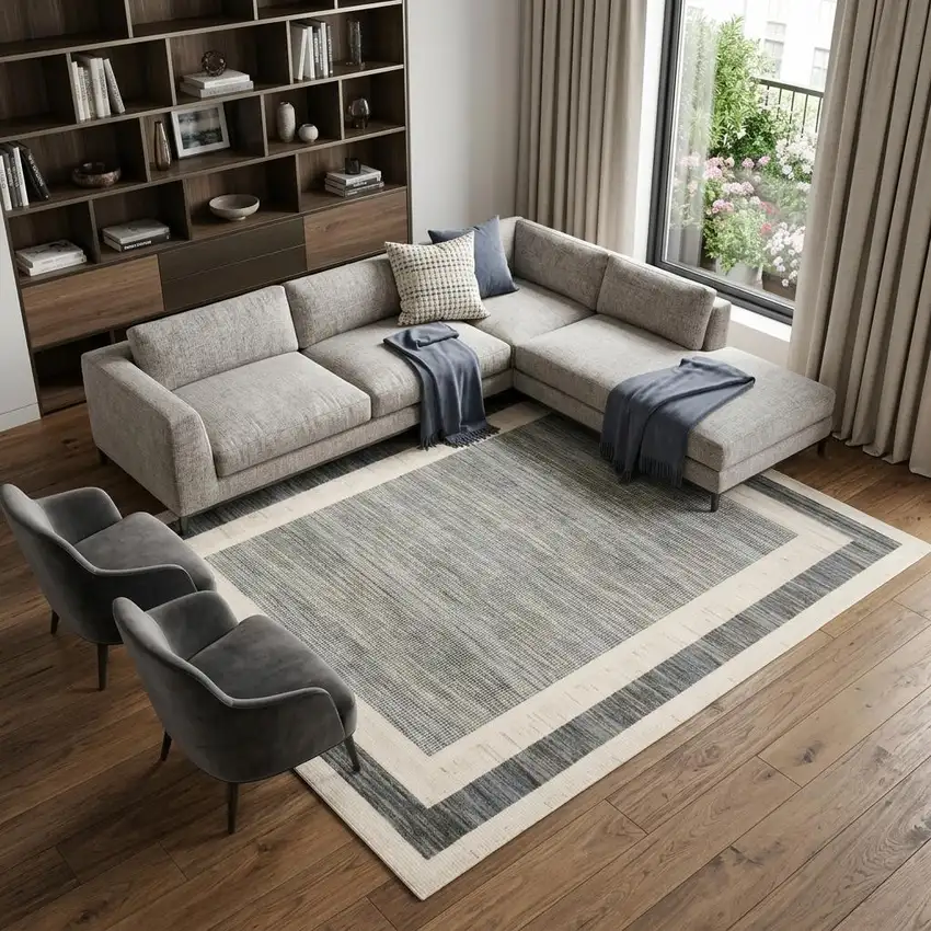 Gray Geometric Area Rug Photo 1