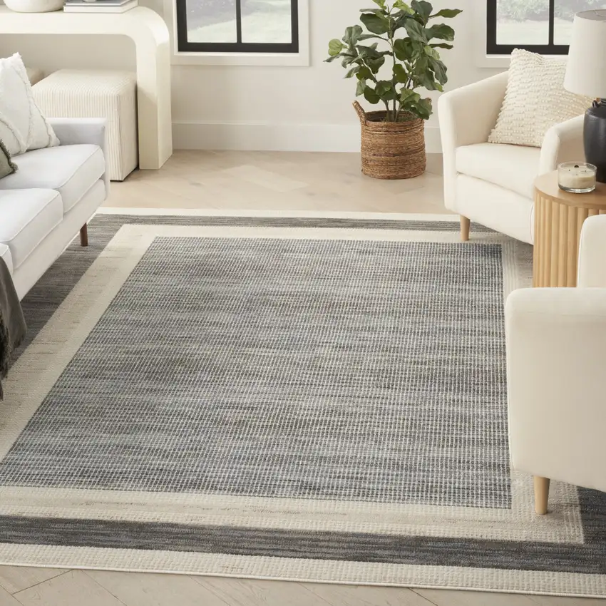 Gray Geometric Area Rug Photo 8