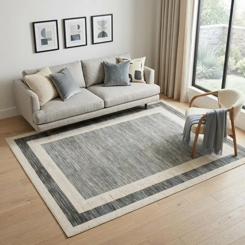 Gray Geometric Area Rug Photo 1