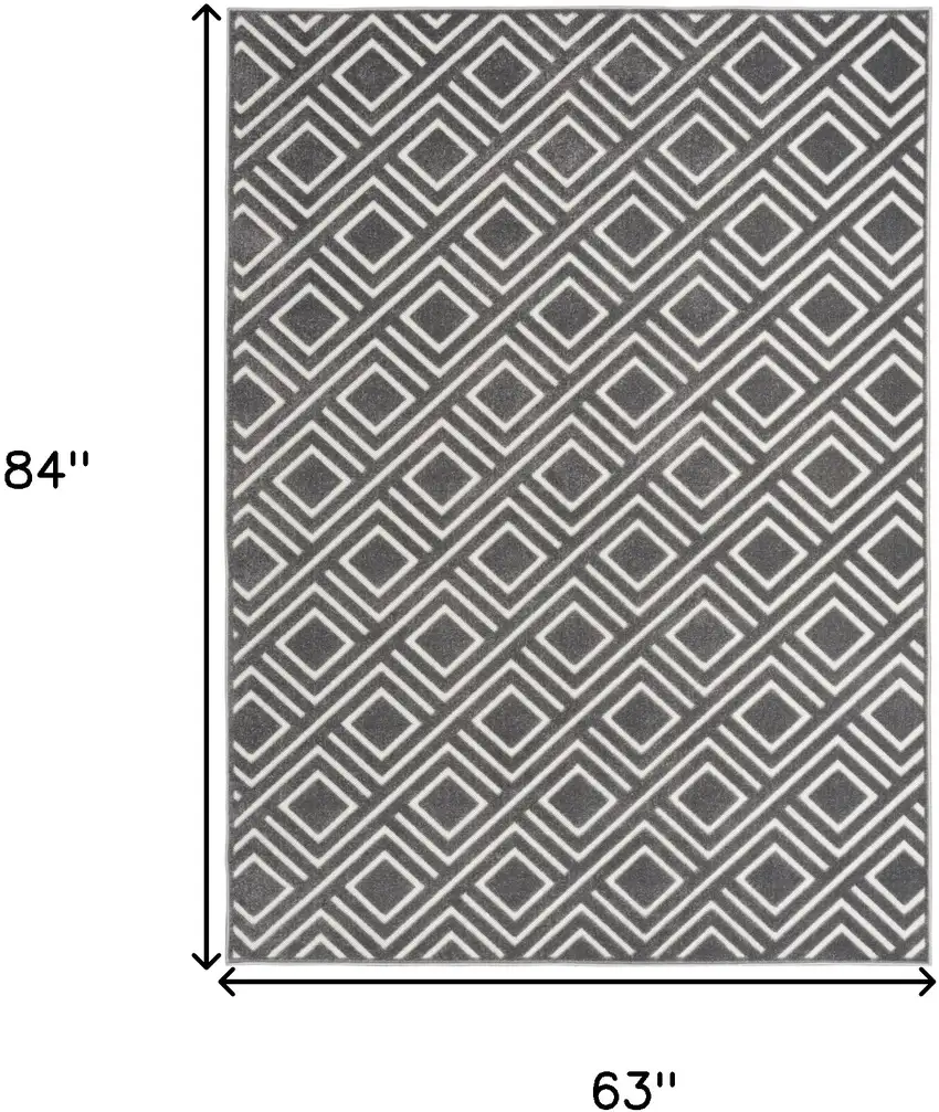 Gray Geometric Area Rug Photo 3