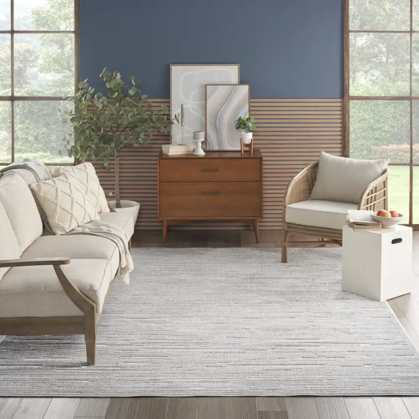 Gray Geometric Area Rug Photo 3