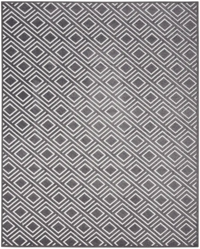Gray Geometric Area Rug Photo 4