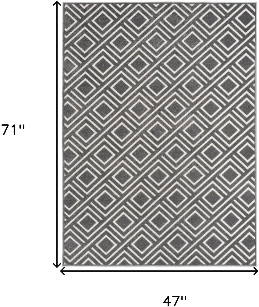 Gray Geometric Area Rug Photo 3
