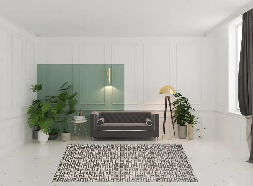 Gray Geometric Distressed Area Rug Photo 2