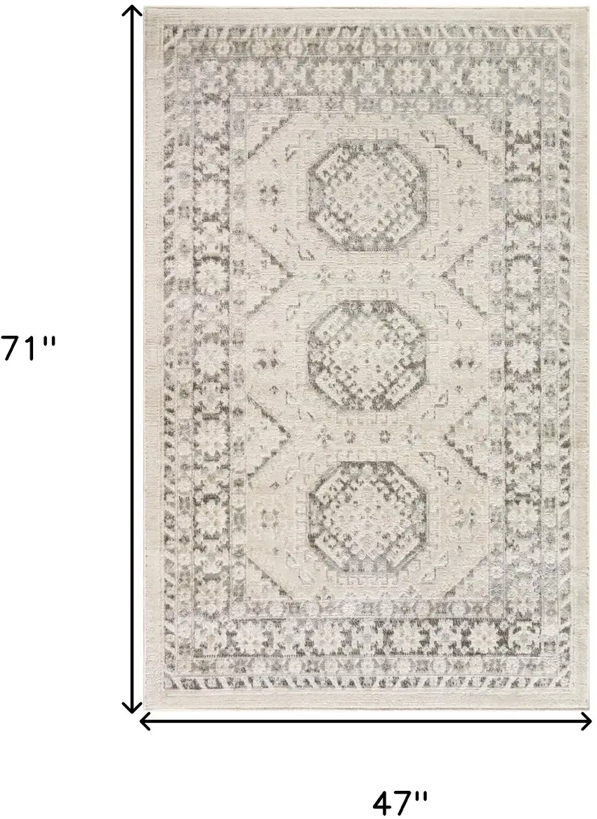 Gray Geometric Distressed Area Rug Photo 9