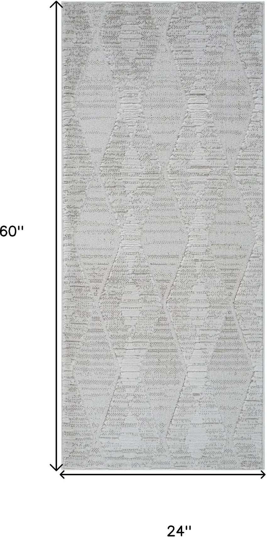 Gray and Ivory Geometric Distressed Area Rug Photo 7