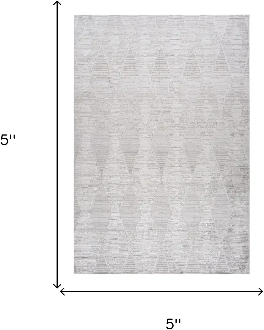 Gray Geometric Distressed Area Rug Photo 7