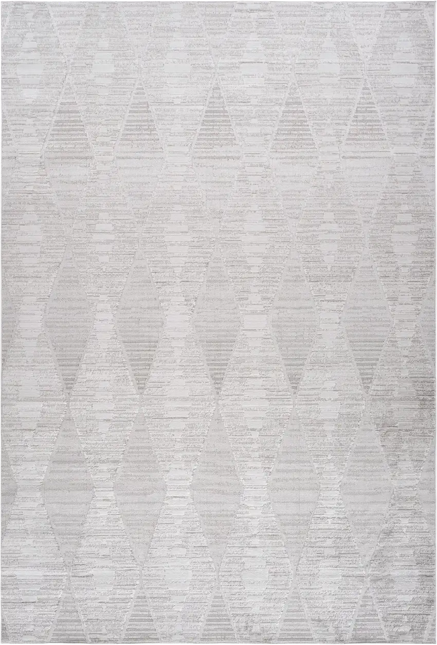 Gray Geometric Distressed Area Rug Photo 2