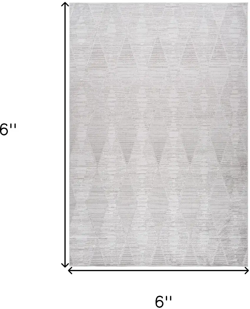 Gray Geometric Distressed Area Rug Photo 7