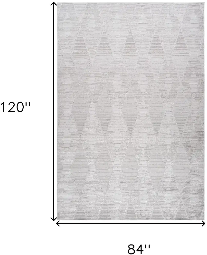 Gray and Ivory Geometric Distressed Area Rug Photo 9