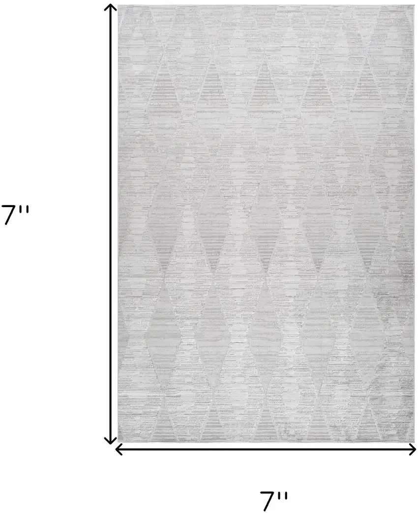 Gray Geometric Distressed Area Rug Photo 7