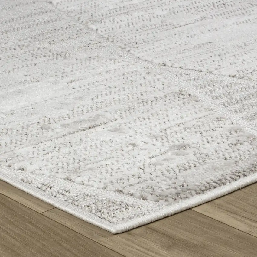 Gray Geometric Distressed Area Rug Photo 3