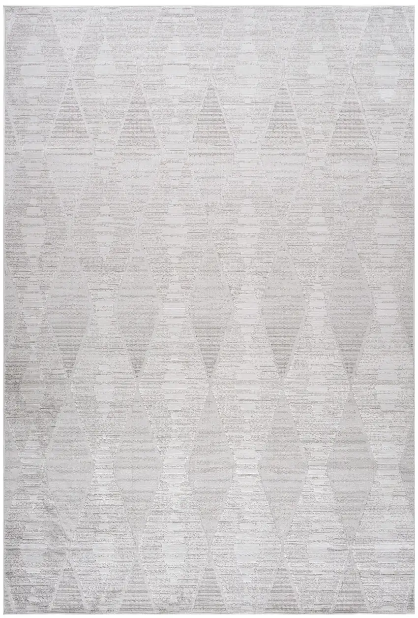 Gray Geometric Distressed Area Rug Photo 4