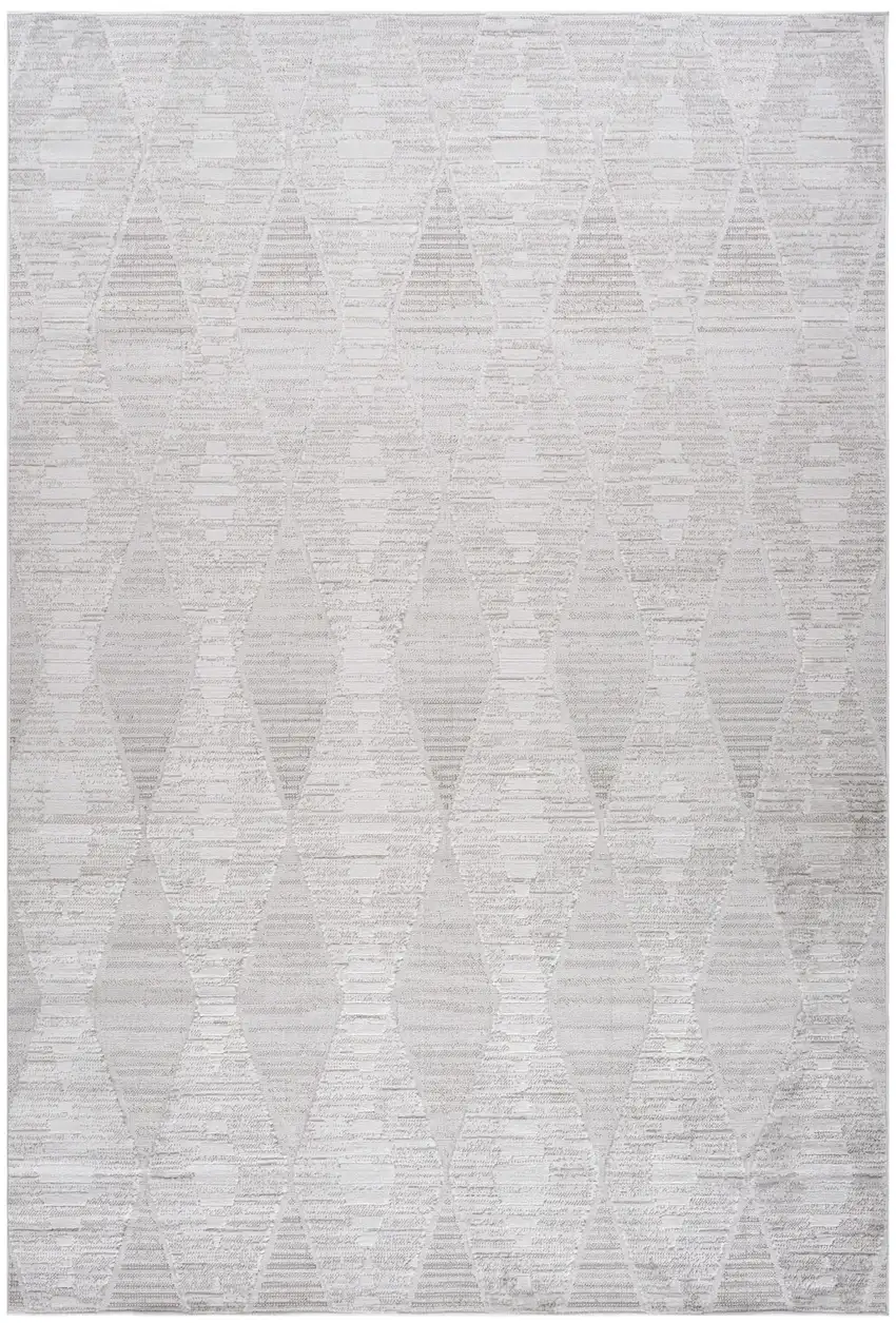 Gray Geometric Distressed Area Rug Photo 2
