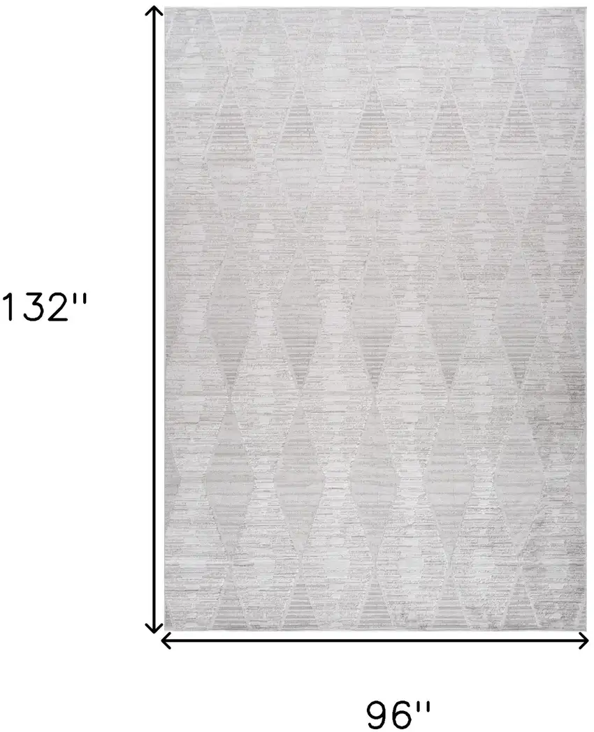 Gray and Ivory Geometric Distressed Area Rug Photo 9