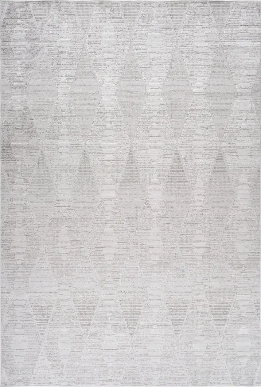 Gray Geometric Distressed Area Rug Photo 9