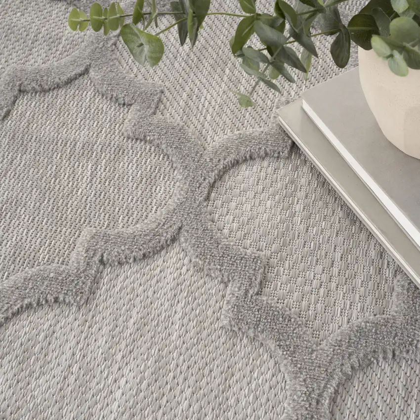 Gray Geometric Flatweave Area Rug Photo 4
