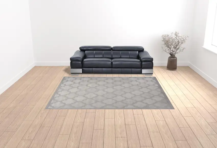 Gray Geometric Flatweave Area Rug Photo 2