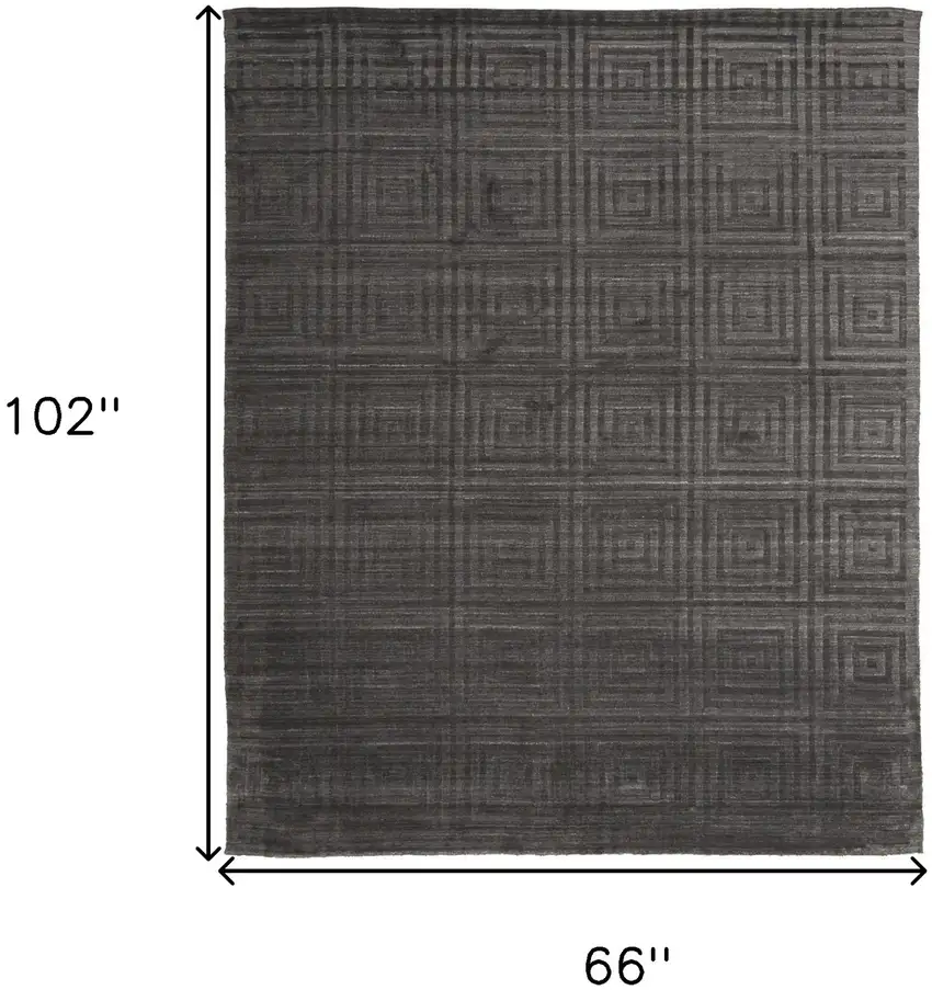 Gray Geometric Hand Woven Area Rug Photo 7