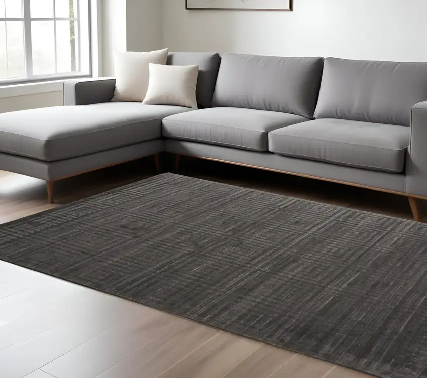 Gray Geometric Hand Woven Area Rug Photo 1