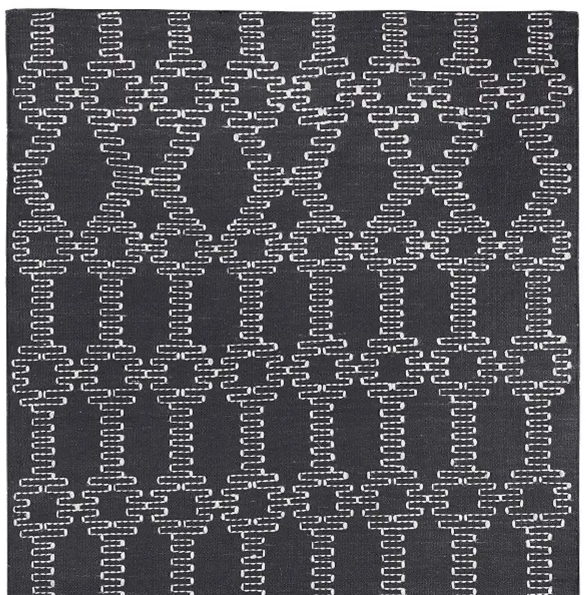 Gray Geometric Hand Woven Area Rug Photo 4