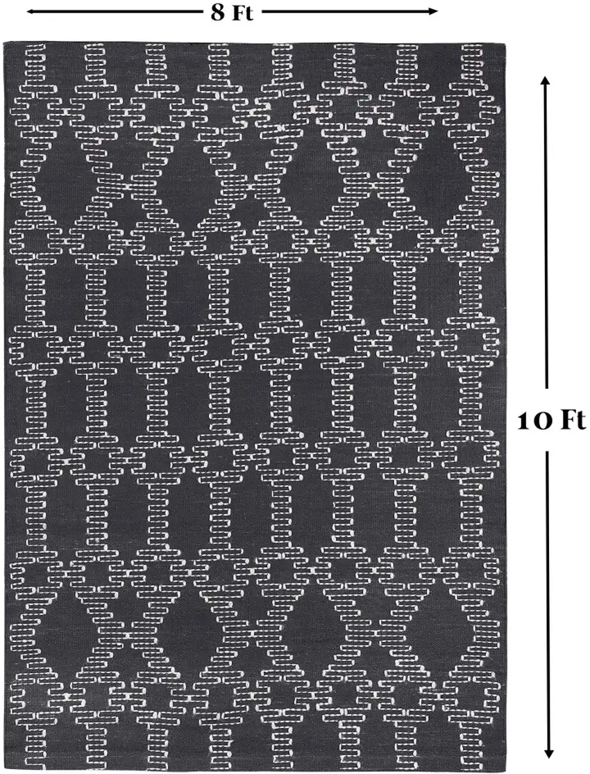 Gray Geometric Hand Woven Area Rug Photo 8
