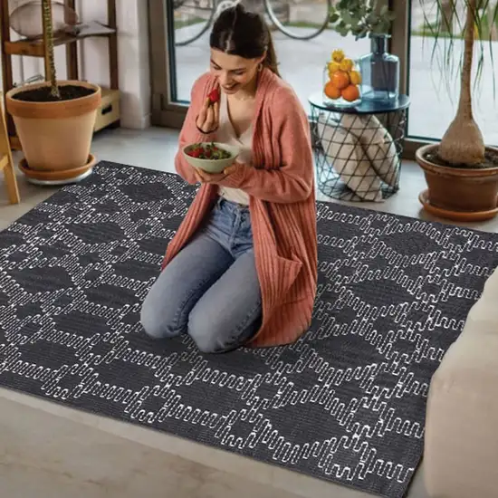 Gray Geometric Hand Woven Area Rug Photo 6