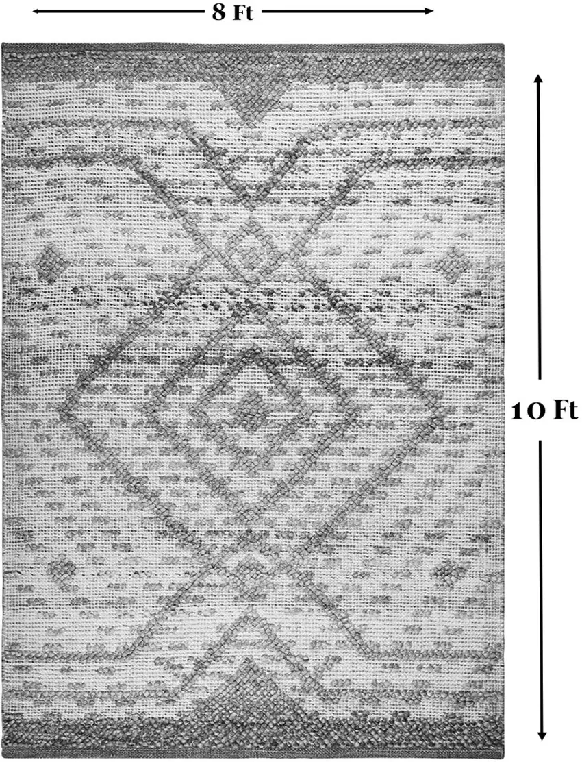 Gray Geometric Hand Woven Area Rug Photo 9
