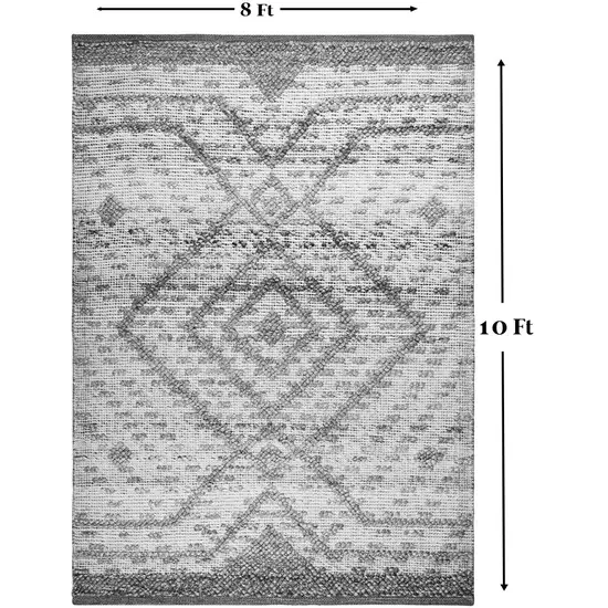 Gray Geometric Hand Woven Area Rug Photo 9