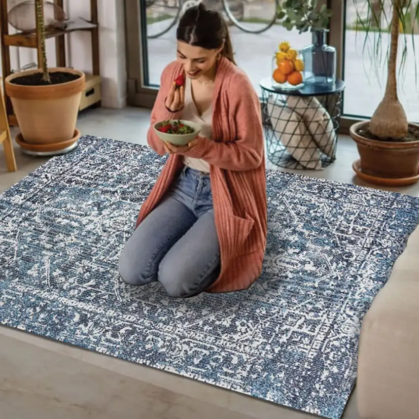 Gray Geometric Hand Woven Area Rug Photo 6