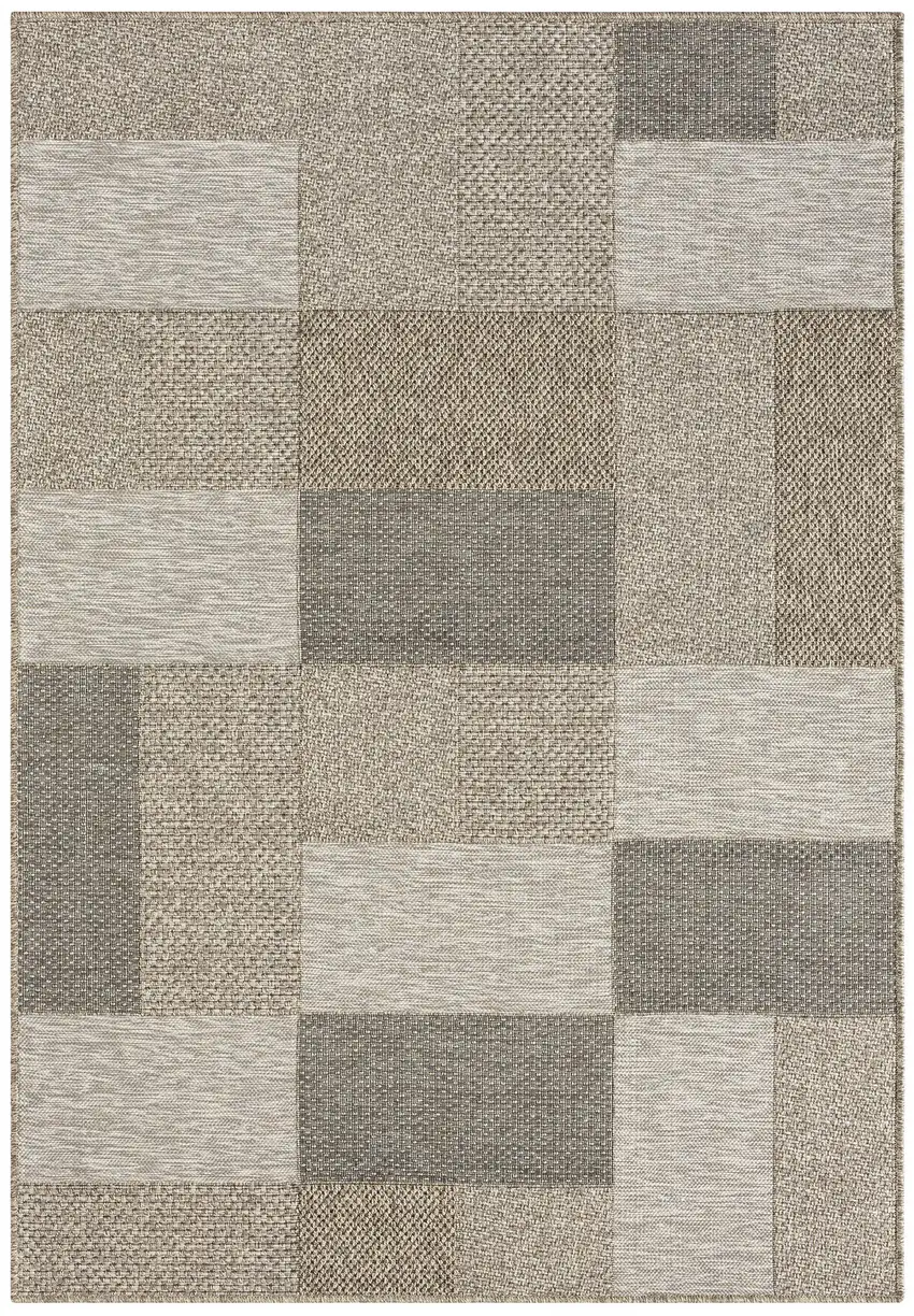 Gray Geometric Handmade Indoor Outdoor Area Rug Photo 2