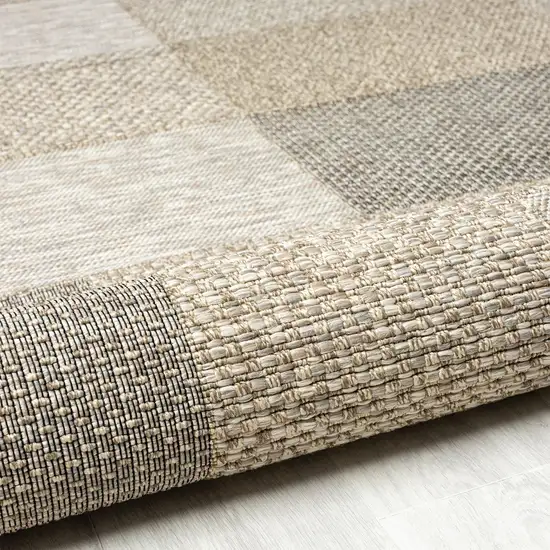 Gray Geometric Handmade Indoor Outdoor Area Rug Photo 5