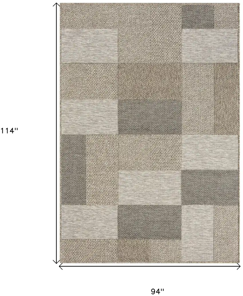 Gray Geometric Handmade Indoor Outdoor Area Rug Photo 9