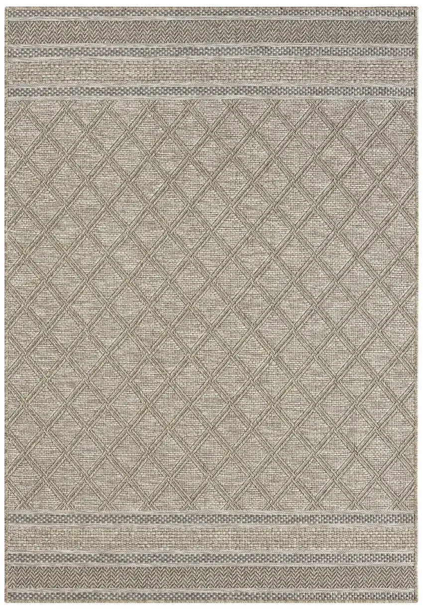 Gray Geometric Handmade Indoor Outdoor Area Rug Photo 2