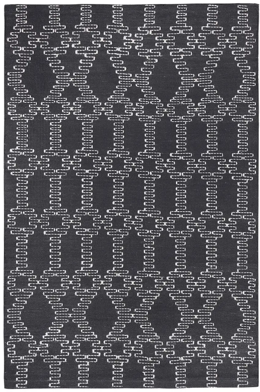 Gray Geometric Handmade Indoor Outdoor Area Rug Photo 4