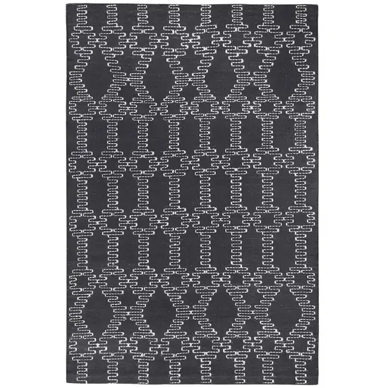 Gray Geometric Handmade Indoor Outdoor Area Rug Photo 2