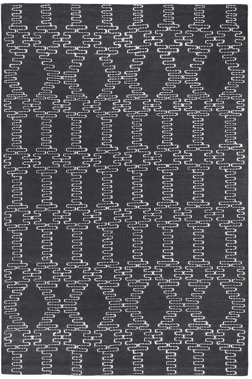 Gray Geometric Handmade Indoor Outdoor Area Rug Photo 2